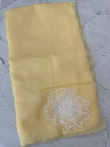 Crush Organza saree with applique work MBS677 Yellow