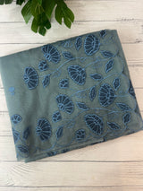Viscose Organza saree with applique work-MSH103 MidnightBlue