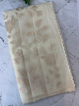 Viscose Organza saree with applique work -MSH230 Offwhite