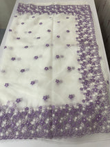 Soft Organza saree with embroidery borders - MCW895