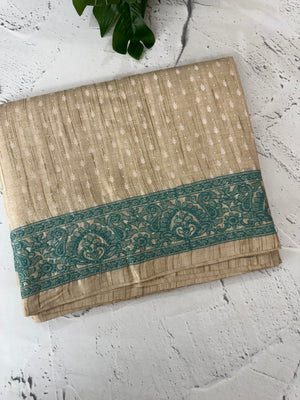 Blended tussar saree MTS608 - Beige