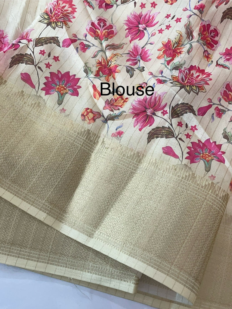 Semi silk saree with digital prints MSR671