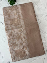 Mul chanderi organza applique work saree  MSH172