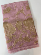 Organza saree with tissue applique work MS5081- Pink