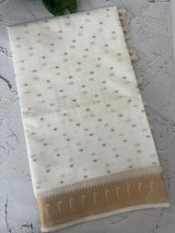 Semi linen saree with zari buttas - MOS124