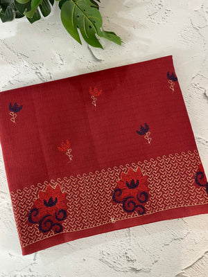 Netkota embriodery saree MS1456 Maroon