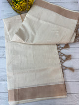 Kerala cotton saree - Rosegold