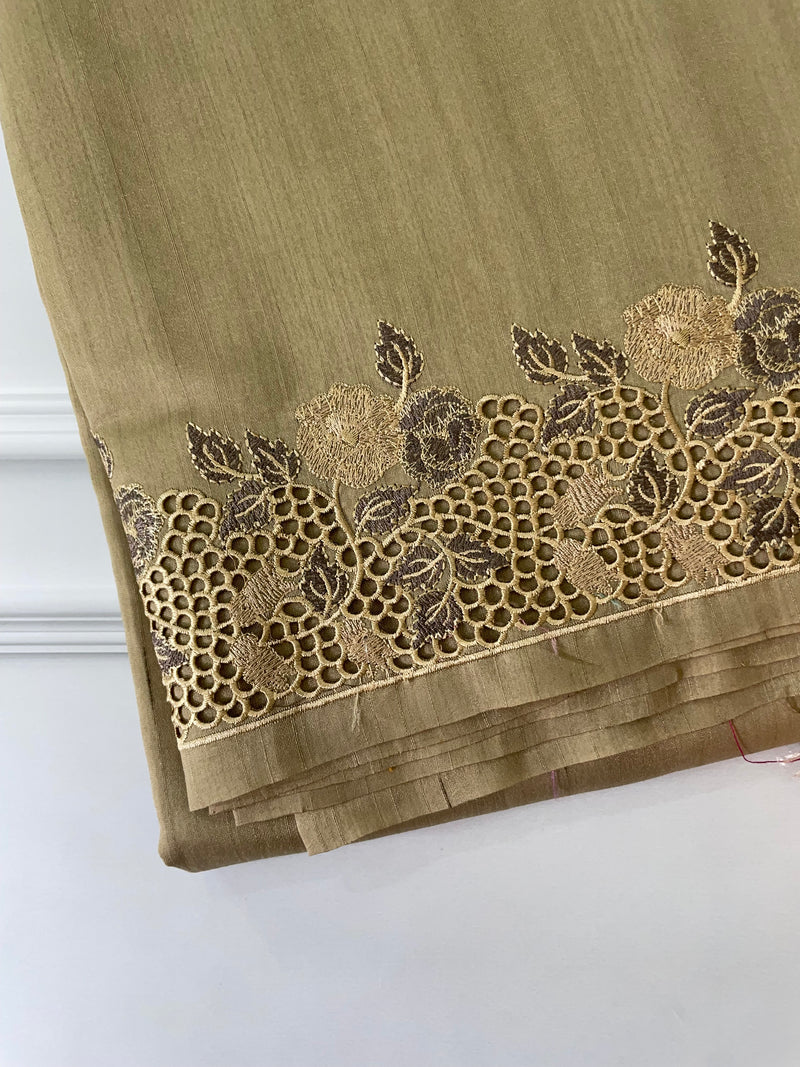 Matka cutwork Tussar silk saree  MTS6576