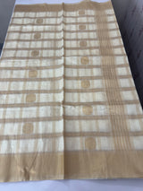 Semi chanderi silk saree with zari weaving - MKT891