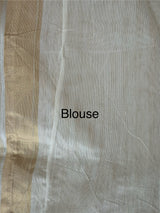 Semi chanderi silk saree with zari weaving - MKT891