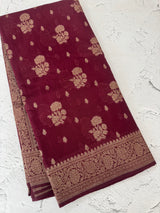 Semi banarasi saree with zari buttas - MBS6754