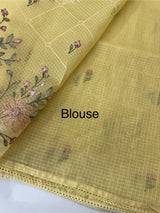 Silky kota embroidery saree MSK4333 Yellow