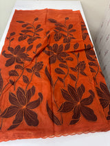 Semi organza saree with appliqué work - MSH906