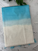 Semi tussar saree with thread work MTS1001 - OffWhite to Blue