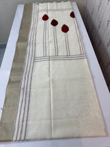 Soft Chanderi viscose silk saree with applique work MS1802