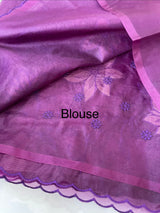 Semi organza saree with appliqué work - MSH906