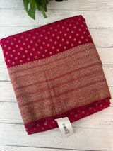 Semi banarasi Khaddi Georgette saree - MS1476 RaniPink