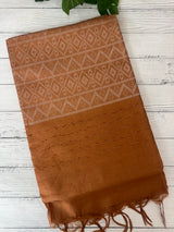 Bhagalpuri Semi tussar saree MS871- HoneyOrange