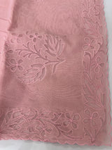 Moonga checks saree with Net Applique borders  MSH157 Pink