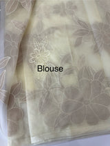 Soft organza saree with tissue appliqué work - MSH916 Ivory