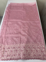 Glassy tissue organza saree with embroidery FKSF133- PastelPink