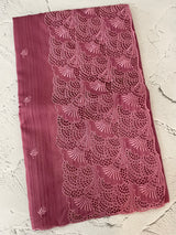 Cutwork Semi tussar saree MTSS657 BerryPink