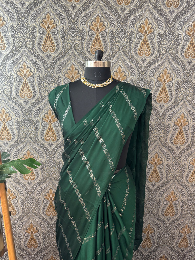 Georgette saree with foil prints MS1212