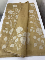 Blended Tussar silk saree with tissue applique work- MSH193 Beige