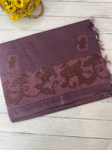 Pure bamboo tussar silk saree with cutwork & embriodery - MTSS670