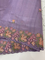 Blended tussar saree with cutwork border- MSHK695