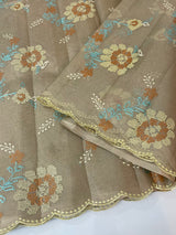 Tissue Silk cross stitch embriodery saree MS49892