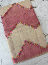Soft Jute tissue saree with embroidery MJT671