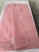 Moonga checks saree with Net Applique borders  MSH157 Pink
