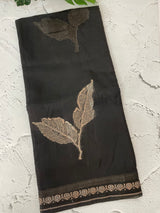 Blended Banarasi silk organza saree with zari weaving MSSA499 Black