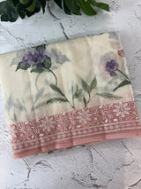 Chanderi digital printed saree with chikankari embriodery MSH171