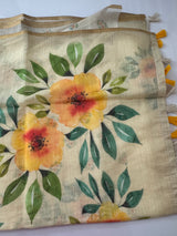 Digital printed semi Linen Saree MLS615- 9