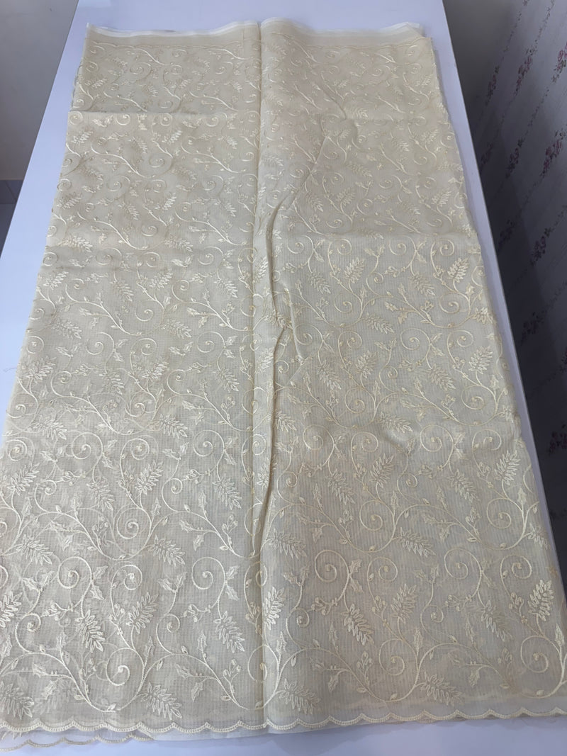 NetKota thread work saree MSH106- Pastel Beige