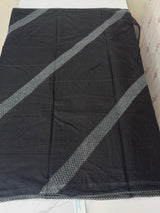 Supernet saree with crochet work and lace border MCJ5433 - Black(Design - Diagonal Crochet)