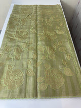 Tissue Silk applique work saree MSH133 Design 1- LightGreen