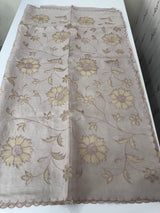 Soft Pashmina saree with organza Applique work MSH253