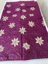 Semi organza saree with appliqué work - MSH906