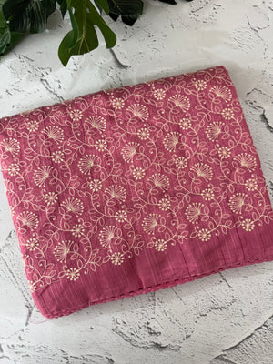Matka Blended Tussar silk saree with embroidery MMT567