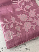 Blended Tussar silk saree with applique work- MSH200 OnionPink