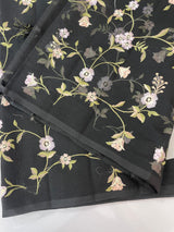 Kota Supernet embriodery saree SHSNYNM- Black