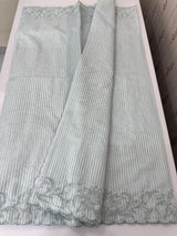 Striped Mul chanderi saree with applique borders MSH987- PaleBlue