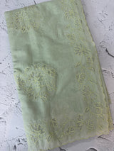 Mul chanderi saree with applique borders MSH112- PastelGreen