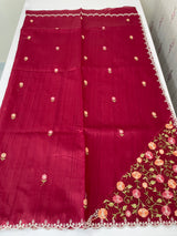 Cutwork Semi tussar saree MTSS680