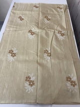 Crepe semi tussar silk saree with cross stitch embroidery-MSCS634