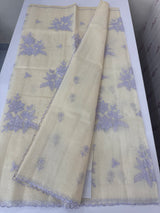 Kota Moonga checks Applique work saree  MSH273 - Cream to Lavender