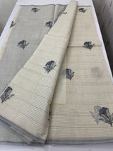 Mul chanderi saree with embriodery & zari lines MSH4006